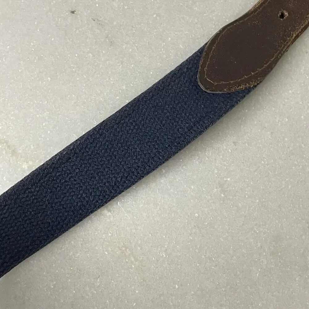 Belted Cow Co Nautical Sailboat Ribbon Club Belt Mens 44 Leather Preppy Yacht